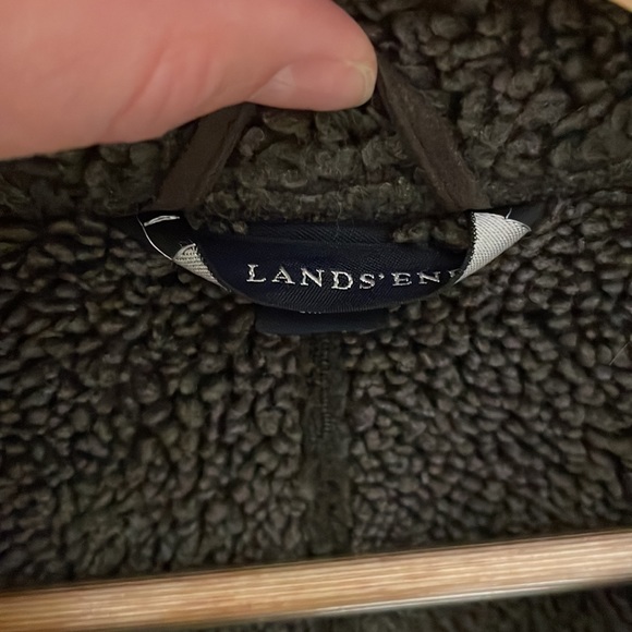 Brown Vintage Lands End Sherpa Suede Jacket - Picture 4 of 10